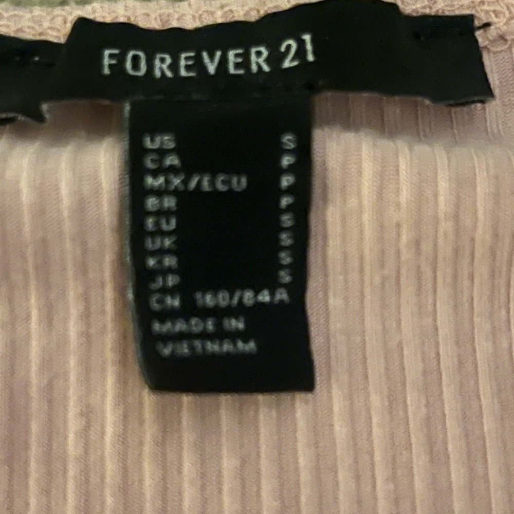 Forever 21 Womens Ribbed Short Sleeve Bodysuits in Cream, Brown, Pink - Set of 3 - Picture 7 of 7